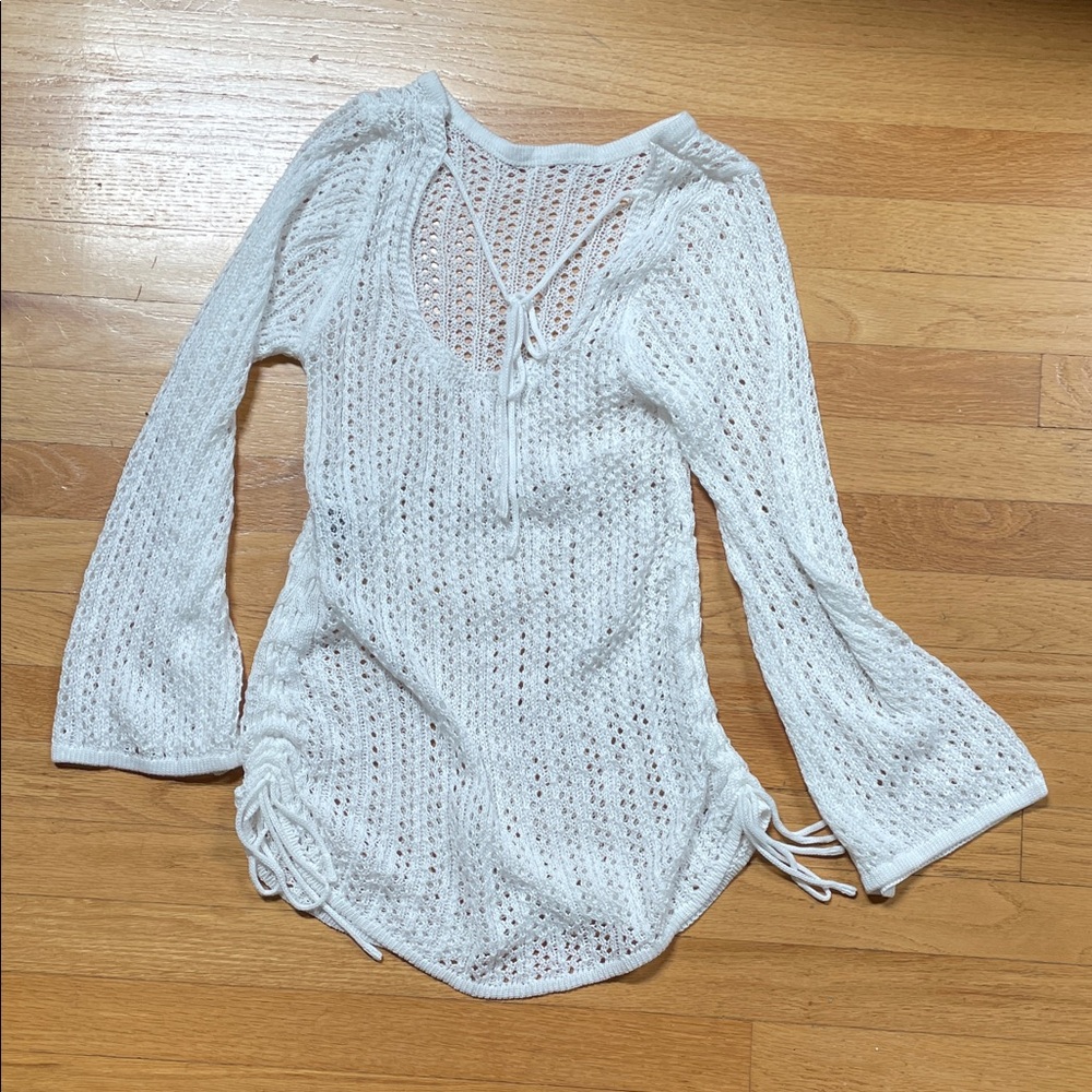 White SHEIN Knit Cover-Up